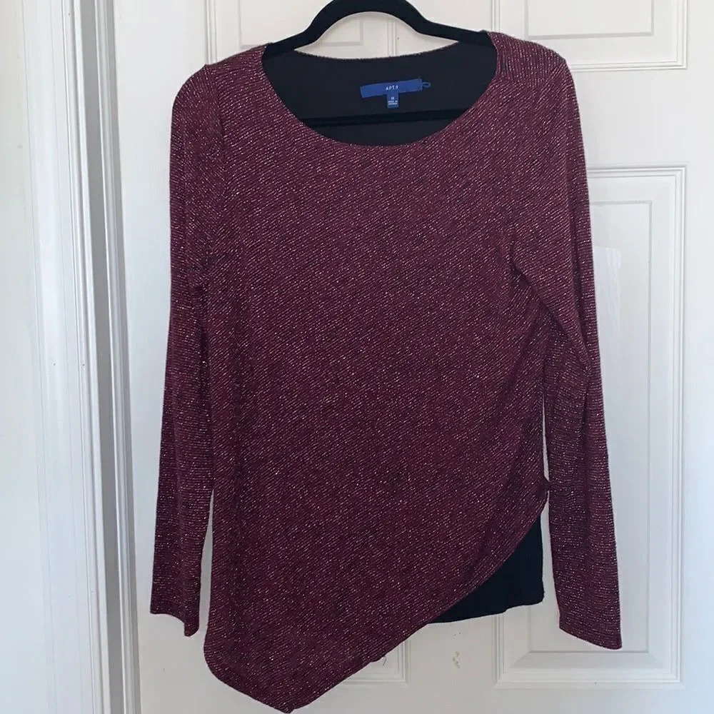 Apt. 9 sequined asymmetrical sweater